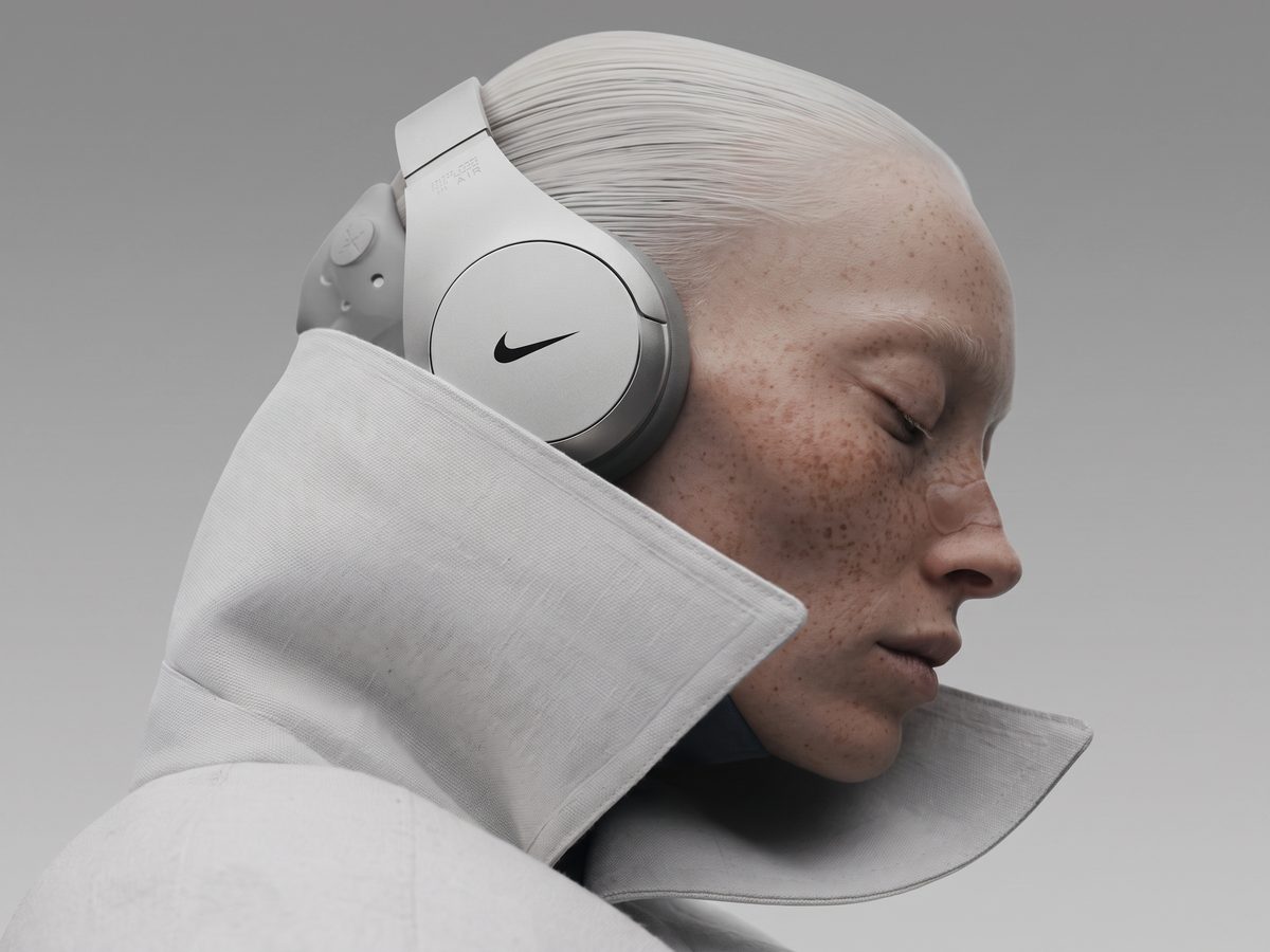 Nike — product campaign still of headphones on a model